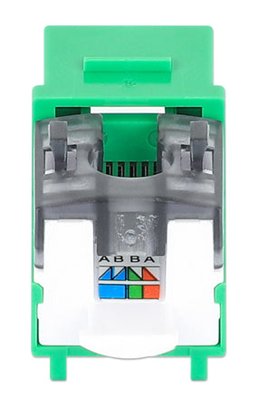 Frutto Keystone Slim Cat.6 per Cavo Rigido con Supporto Punch-Down 25 pz Verde