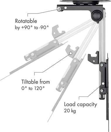 Staffa TV da Soffitto Dritto e Inclinato per TV LED/LCD 17''-37'' Nero