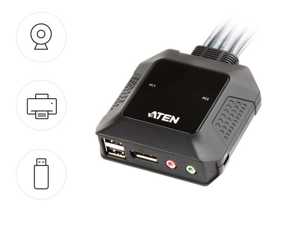 Switch KVM per doppio schermo DisplayPort (ThunderBolt) 2 USB, CS22DP