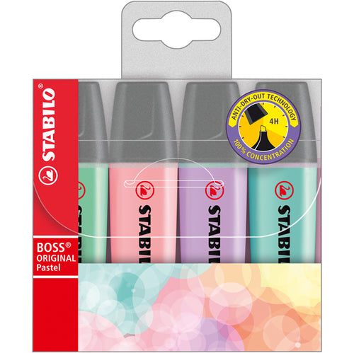 Busta 4 Evidenziatori Stabilo Boss Pastel