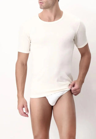 Perofil Maglia Intima da Uomo Girocollo Maniche Corte Lana/Seta S36 - Passarelli Biancheria