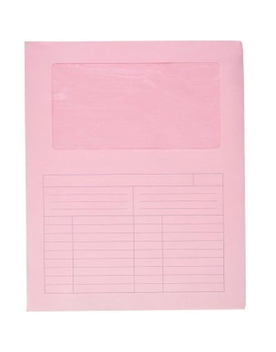 Cartellina con finestra aperta in due lati rosa