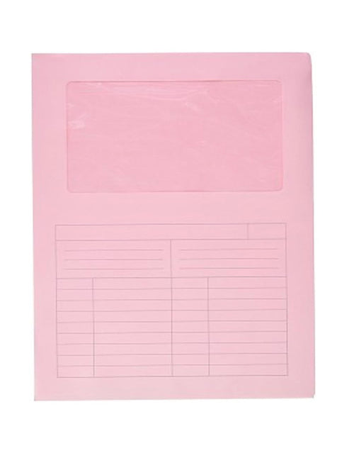 Cartellina con finestra aperta in due lati rosa