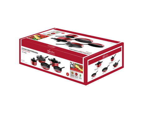 Lagostina batteria 8pz cucina mediterranea - 010254600008