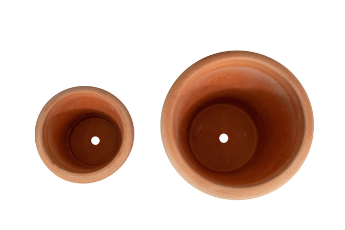 Biscottini Set 2 Vasi Terracotta Galestro Biscottini Fatto a Mano D30x25 D20x17 Made Italy