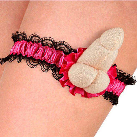 Giarrettiera sexy con pisello in gommapiuma per la sposa alla festa hot di addio al nubilato sexy gadget per adulti 18+
