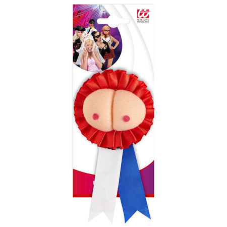 Spilla coccarda divertente con tette in gommapiuma per lo sposo alla festa hot di addio al celibato sexy gadget per adulti 18+