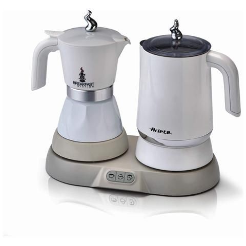 Ariete 1344 breakfast station - moka elettrica - bollitore - montalatte a caldo e freddo - 5 funzioni - mantenimento caffè caldo - 500 watt - bianco - ARI1344