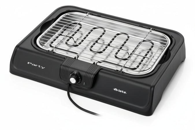 Ariete 723 party grill - barbecue elettrico. potenza 2000w. cottura lenta e rapida. per carne, verdura e pesce. dotata di vassoi raccogli grasso.