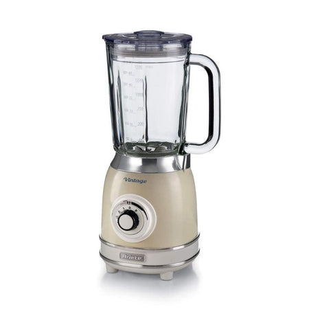 Ariete 583, frullatore vintage con tazza in vetro da 1,5 litri, 4 lame in acciaio inox, 4 velocità + pulse,1000 watt, beige - ARI0583/03