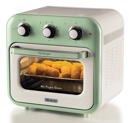 Ariete 4632 friggitrice ad aria e forno vintage, 1400w, 2in1, capacità 16l, accessori inclusi, timer 60 minuti, doppio vetro, verde - 8003705122444