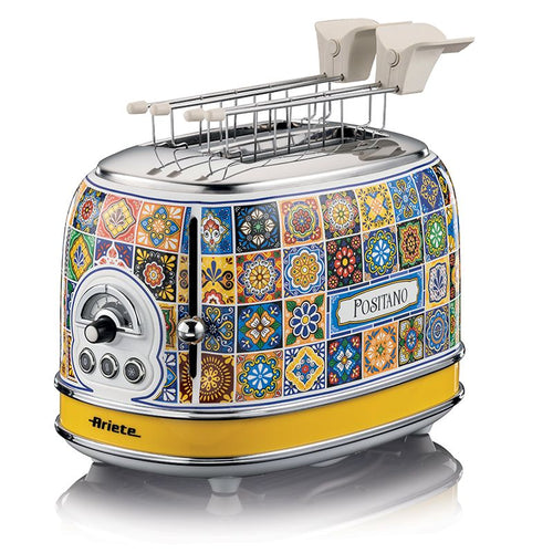 Ariete 155 tostapane positano, 810w, 2 fette, 6 livelli di doratura, vassoio raccogli briciole, funzione defrost, espulsione automatica - ARI155PO