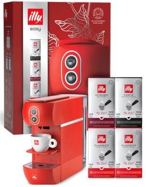 Illy macchina da caffe a cialde 44mm easy rossa + 72 cialde - 8003753228471