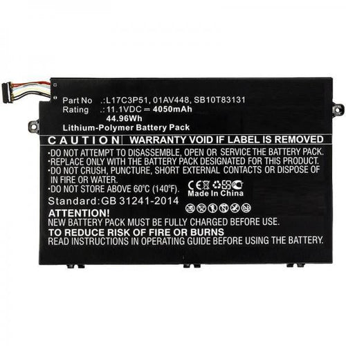 CoreParts MBXLE-BA0217 ricambio per laptop Batteria (Laptop Battery for Lenovo - 39.96Wh Li-ion, 11.1V 3600mAh - 40W Li-ion, 11.1V 3.6Ah, Lenovo ThinkPad E14, E15, E490, E580 - Warranty: 12M)