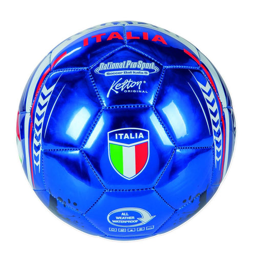 PALLONE CUOIO CALCIO METALIZZATO ITALIA BLU