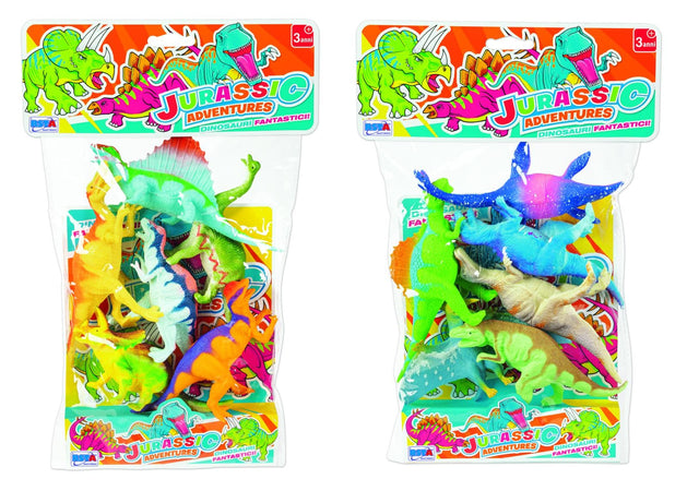 6 DINOSAURI FLUORESCENTI JURASSIC