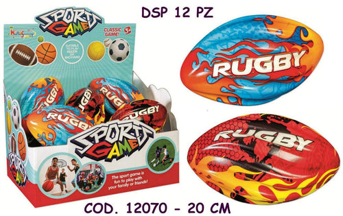 PALLONE PLASTICA RUGBY CM.20