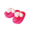 PANTOFOLE SEXY PARTY PISELLO MORBIDE PELUCHE ROSA ADDIO AL NUBILATO GADGET PER ADULTI SCHERZO FESTA