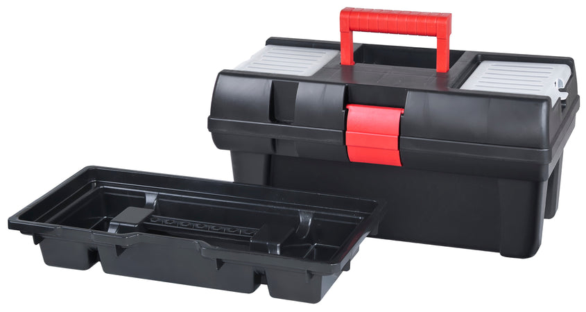 CASSETTA DEGLI ATTREZZI  NERA CON MANICO ROSSO RESISTENTE SOLIDA BEAST