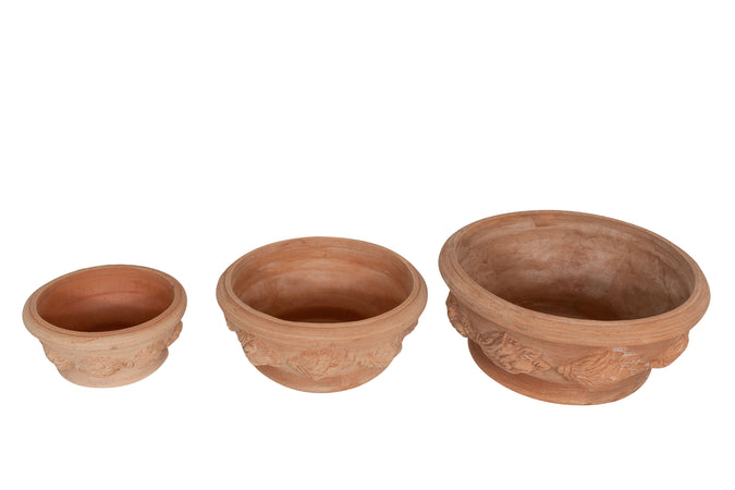 Biscottini Biscottini Set 3 Vasi Terracotta Galestro Antigeliva Fatti a Mano Made Italy