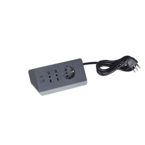 Multipresa da scrivania con 2 prese 2p+t bipasso, una presa tedesca p30 e 2 prese usb bticino grigio - s3711gbu - 124960