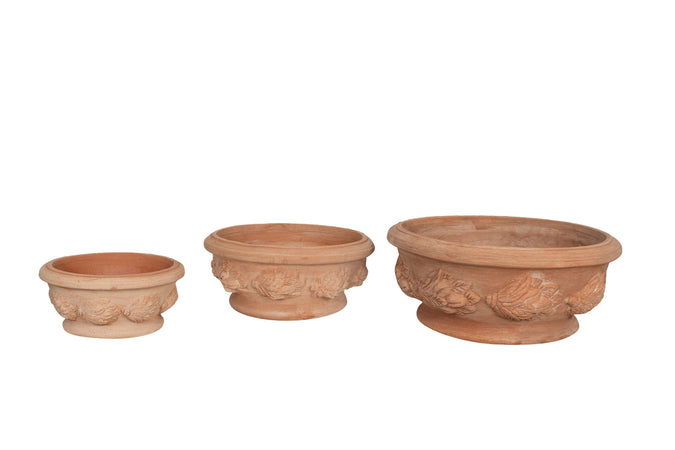 Biscottini Biscottini Set 3 Vasi Terracotta Galestro Antigeliva Fatti a Mano Made Italy