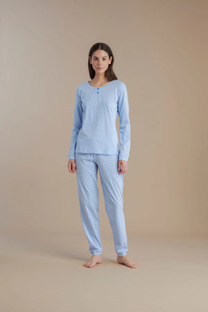 Pigiama donna manica lunga 100% cotone - Noi di notte 9006