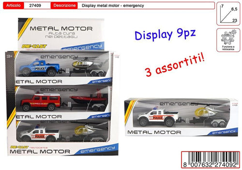 DISPLAY METAL MOTOR EMERGENCY