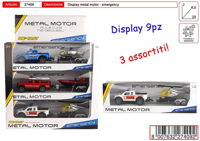 DISPLAY METAL MOTOR EMERGENCY