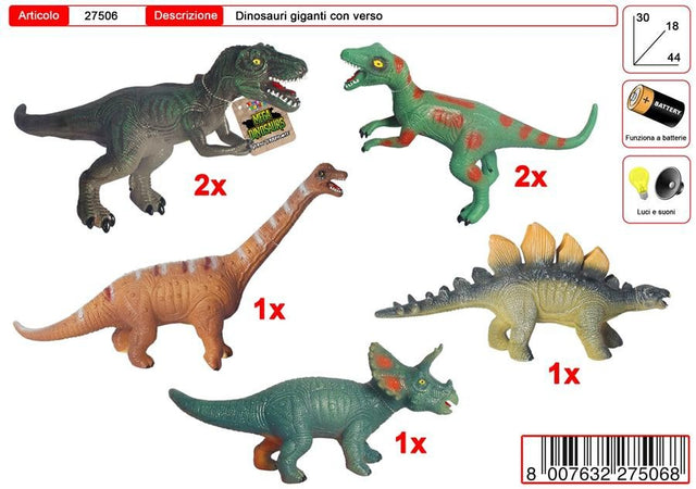 MEGA DINOSAURS GRANDE C/SUONI 6 ASS.