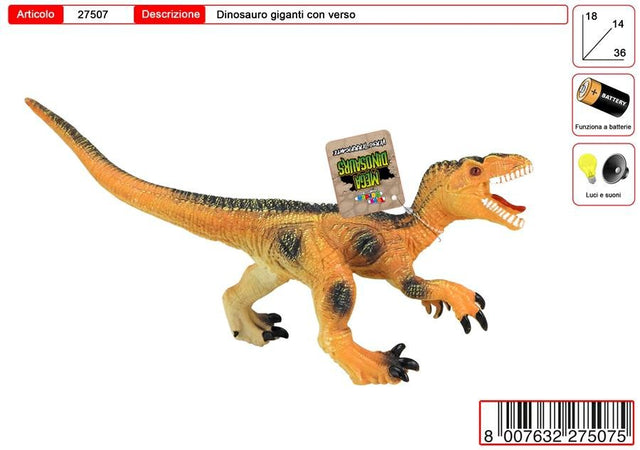 DINOSAURI GOMMA 8 ASS C/VERSO CM.36