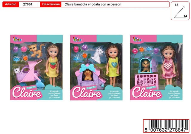 BAMBOLA CLAIRE 3 ASS