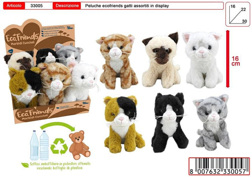 PELUCHE CUORICINI GATTI CM. 16