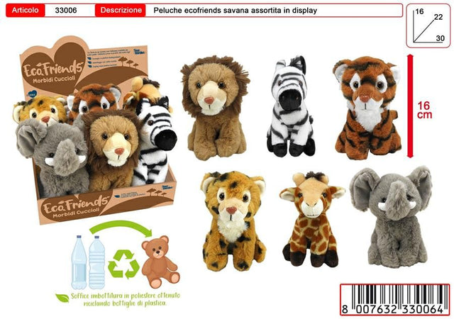 PELUCHE ANIMALI ZOO CM.16