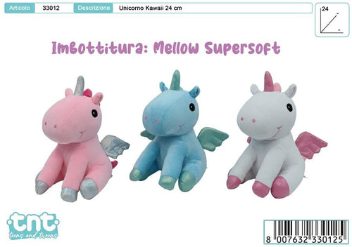 PELUCHE UNICORNO SUPER SOFT CM. 24