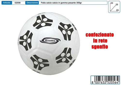 PALLONE GOMMA CALCIO BIANCO GR.300