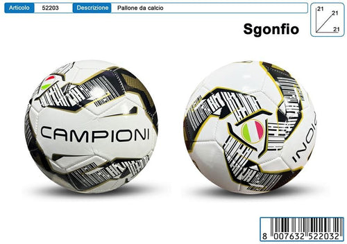 PALLONE CUOIO CALCIO BIANCO NERO