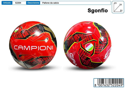 PALLONE CUOIO CALCIO ROSSO