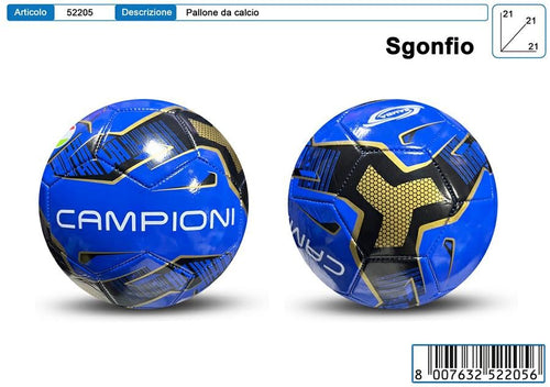 PALLONE CUOIO CALCIO BLU