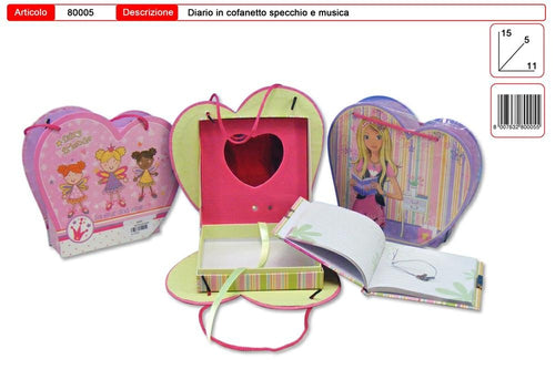DIARIO IN COFANETTO C/SPECCHIO E MUSICA 3 ASS.