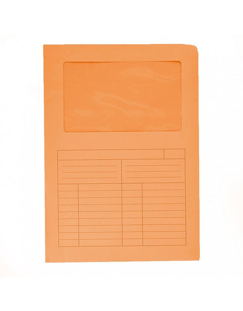 Cartellina con finestra aperta in due lati arancio