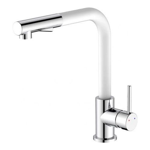 Miscelatore lavello idro bric scarub1091bi phoenix cromo e bianco