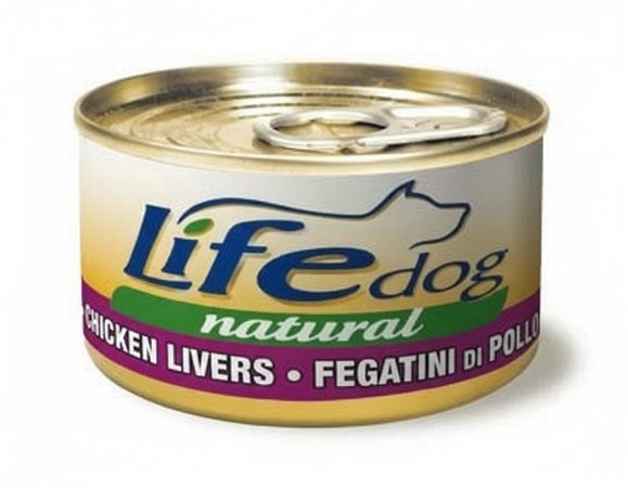 Life Pet Care Dog Natural Scatoletta Fegatini di Pollo per Cani 90gr
