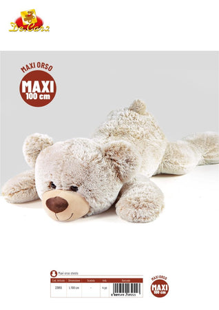 PELUCHE ORSO MARRONE STESO CM.100
