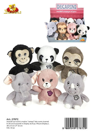 DISPLAY ANIMALI 6 ASS C/RICAMO ZAMPA