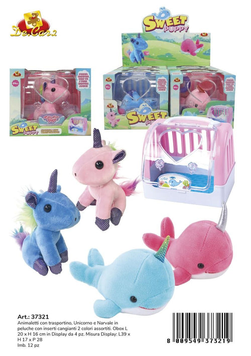 PELUCHE TRASPORTINO UNICORNO/BALENA