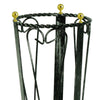 Portaombrelli in ferro battuto h 48 cm nero con pomelli in ottone