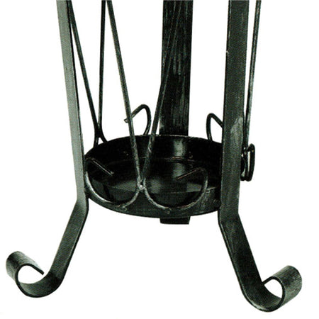 Portaombrelli in ferro battuto h 48 cm nero con pomelli in ottone