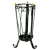 Portaombrelli in ferro battuto h 48 cm nero con pomelli in ottone