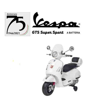 Moto elettrica globo 39985 spidko vespa gts super sport 12v bianco